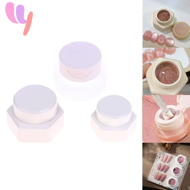 2/3/5 جرام سداسية مسمار الربت هلام جرة الوجه غطاء حامل طلاء الأظافر علبة التعبئة والتغليف مانيكير المنظم حاوية مستحضرات التجميل