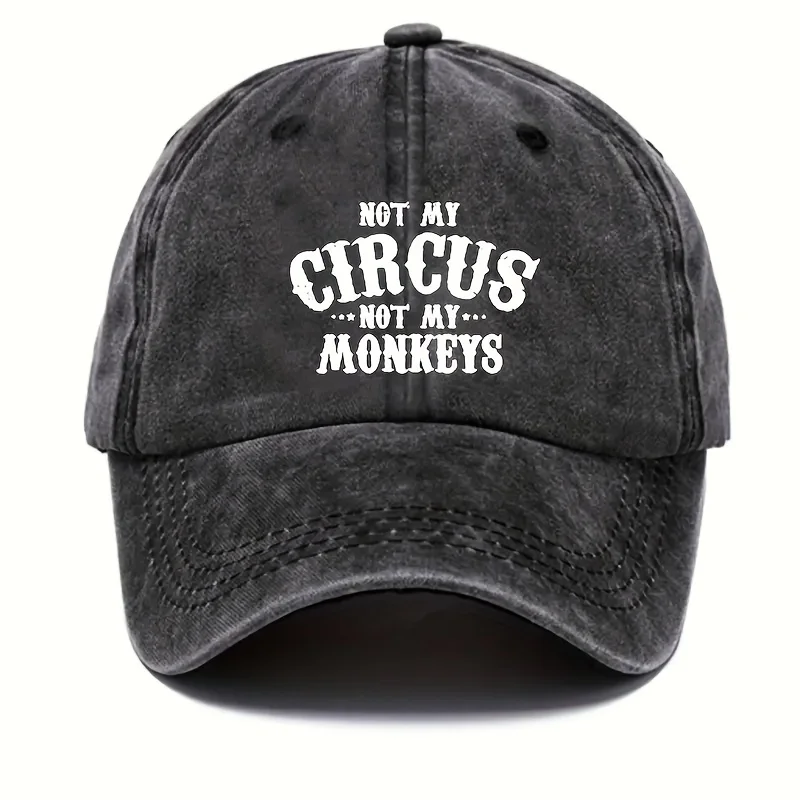 

Unisex Y2K Style CIRCUS Print Baseball Cap, Lightweight, Adjustable Fit, Woven Polyester Hat, with Hand Washable for Outdoor Act