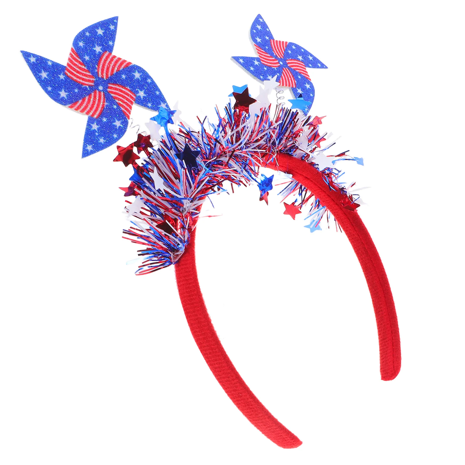 

Independence Day Windmill Headband Patriotic Red White Blue Hair Accessories USA Party Memorial Theme Lightweight Comfortable