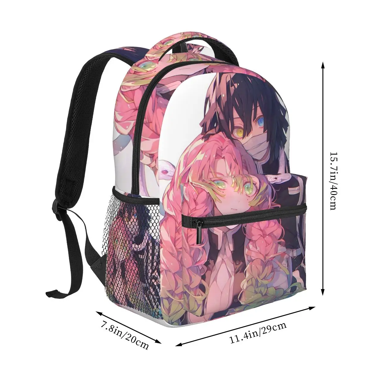 Mitsuri Kanroji i Iguro Obanai plecaki chłopcy dziewczęta Bookbag studenci torby szkolne plecak dziecięcy torba na ramię o dużej pojemności