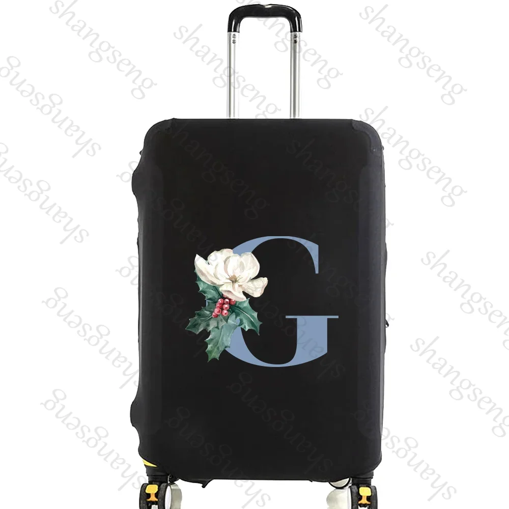 Blue initials flower Travel Luggage Cover Elastic Suitcase Trolley Protector Cover dust cover Suitcase Case For 18-32