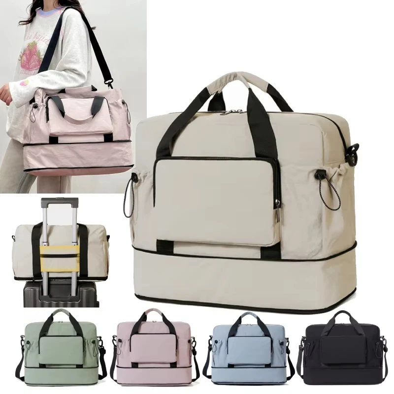 Fitness Gym Bag with Dry Wet Pocket Travel Duffel Bag Short-Distance Luggage Storage Bag Portable Crossbody Expandable‌ Handbag
