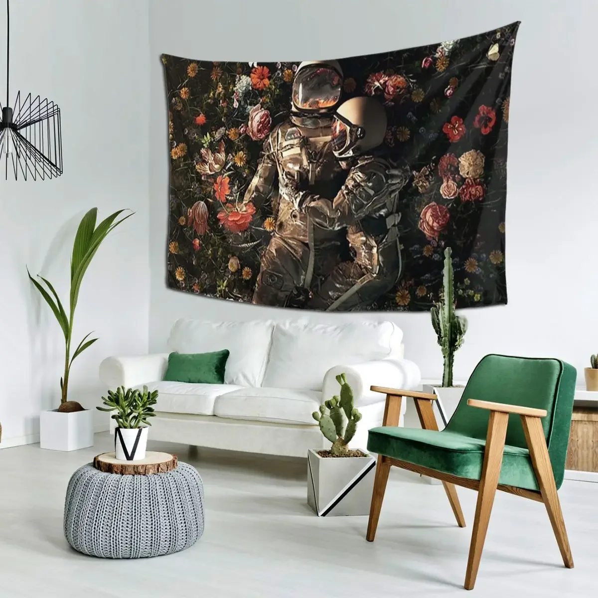 Garden Delights II Tapestry Hippie Wall Hanging Aesthetic Home Decor Tapestries for Living Room Bedroom Dorm Room