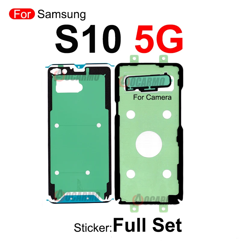 Fullset สติกเกอร์สำหรับ Samsung Galaxy S10 Lite Plus S10 + S10 5G S10E หน้าจอ LCD ด้านหน้าและกลับแบตเตอรี่กาวกาวเปลี่ยน