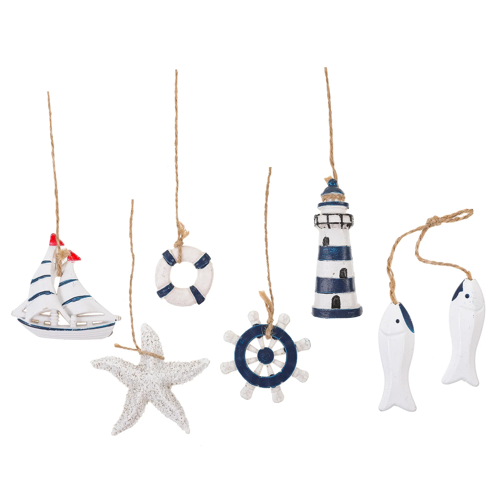 6 Pcs Mediterranean Pendant Nautical Hanging Decorations Christmas Sto Delicate Desktop