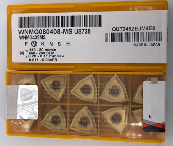 

WNMG080408-MS US735 carbide inserts for lathe WNMG080404-MS US735