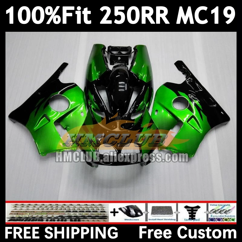 Injection Body For HONDA silver green CBR 250RR 250R 250 RR CC 88 89 96No.2 CBR250 RR MC19 MC 19 CBR250RR 1988 1989 OEM Fairing