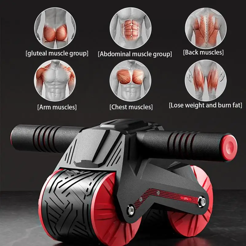 Abdominal Ab Roller Automatic Rebound Abs Wheel Roller Muscles Fitness Wheel Training Slimming Fitness Abs Bodybuilding Roller