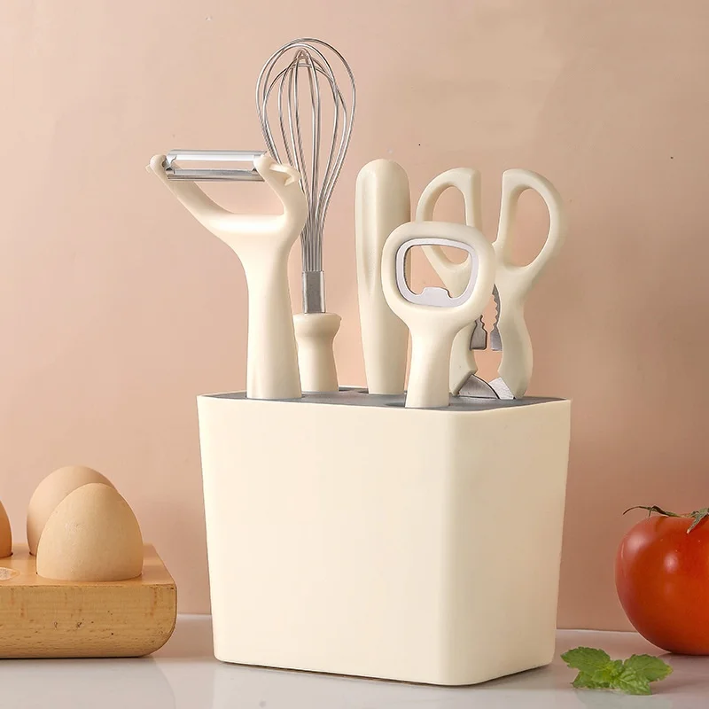 

Hot Sale Household Gadget Set Six-Piece Kitchen Kit With Scissors Fruit Knife Bottle Opener