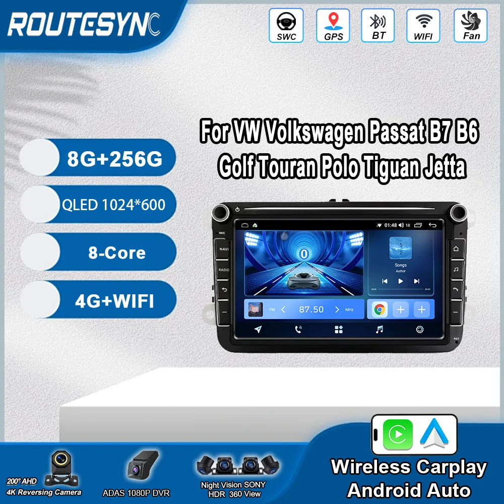 Android For VW Volkswagen Passat B7 B6 Golf Touran Polo Tiguan Jetta Car Multimedia Video Player Radio Stereo Navigation GPS 4G