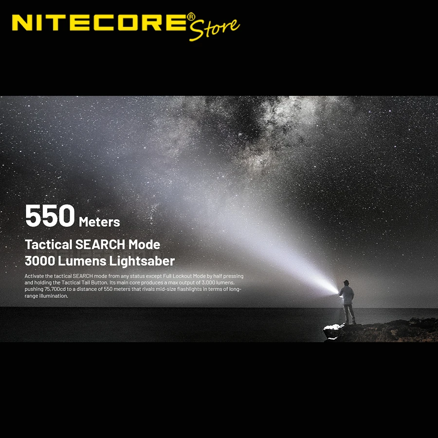 5000 Lumens NITECORE EDC35 Tactical EDC Flashlight Built-in 6,000mAh 21700 Li-ion Battery