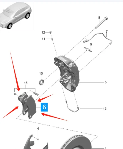 PAC698151 9A769815100  Front Brake Pads For Porsche Macan 2014-2025