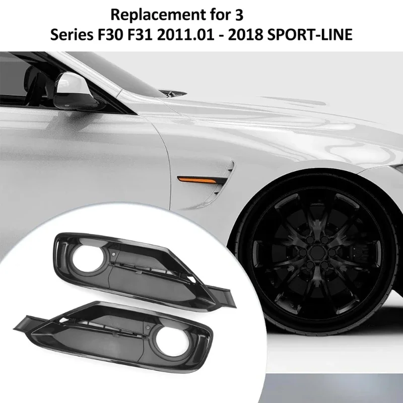 Car Front Bumper Fog Light Grille 51117300739 5111730074 for F30 F31 2011-2018 Fog Light Cover Replacement Accessories