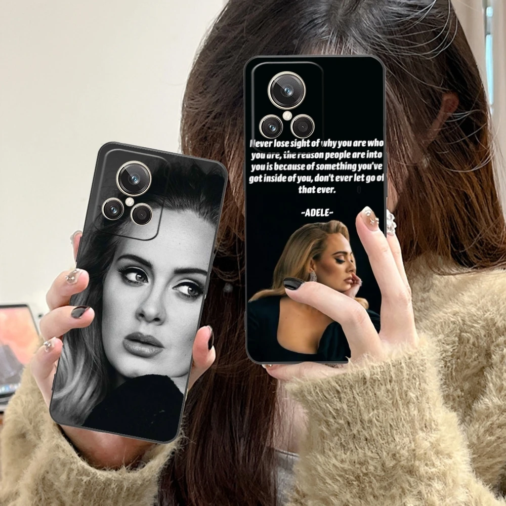 Cool Adele Adkins Mobile Cell Phone Case for Realme GT 2 9i 8i 7i Pro X50 X2 C35 C21 C20 C11 C3 Black Soft Phone Cover Shell