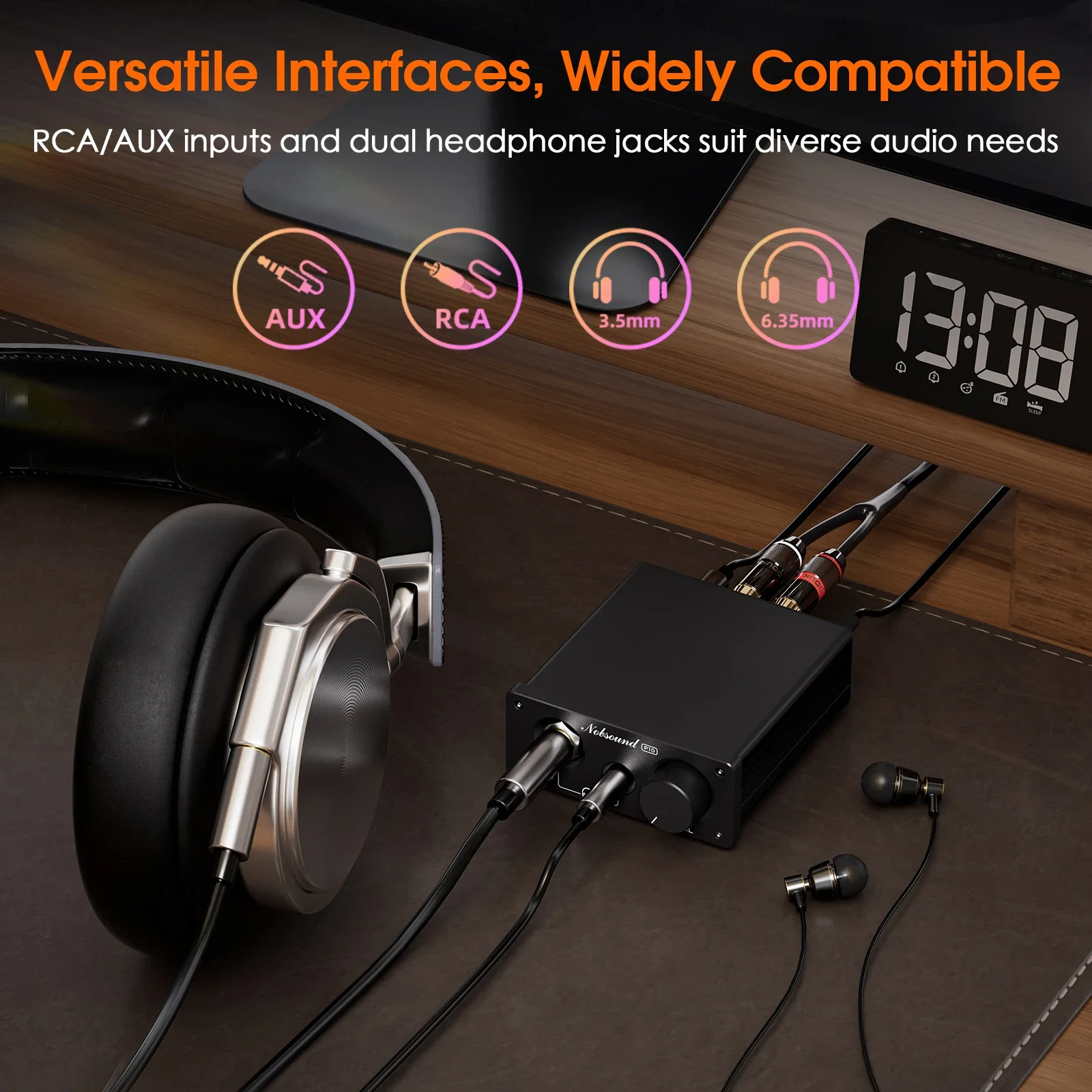 Douk Audio P10 настольный усилитель для наушников класса A Hi-Fi стереогарнитура домашний усилитель для гарнитур 3,5 мм/6,35 мм