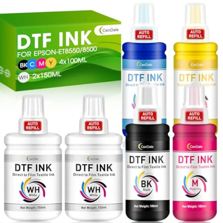 

Upgraded Auto-Fill - Transfer for Epson ET-8550 ET-8 Printers Heat Transfer Printing Set 100 x 4 CMYK 150 x 2 White Anti-UV/ICC