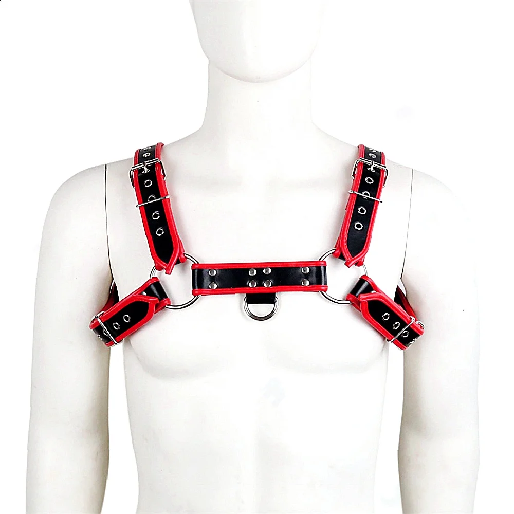 Gay Rave Harness Bdms Exotic Body Leather Harness Male Bondage Lingerie Chest Straps Adjustable Buckle Sex Toys For Men Lingerie view 3