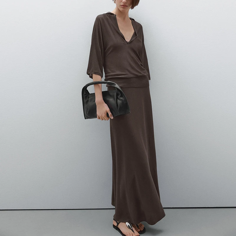 

Z 2025 Summer New Women's Collar f Skirt Faion Set Polyester Fiber Chinese Brand Ladies' Premium Clothing