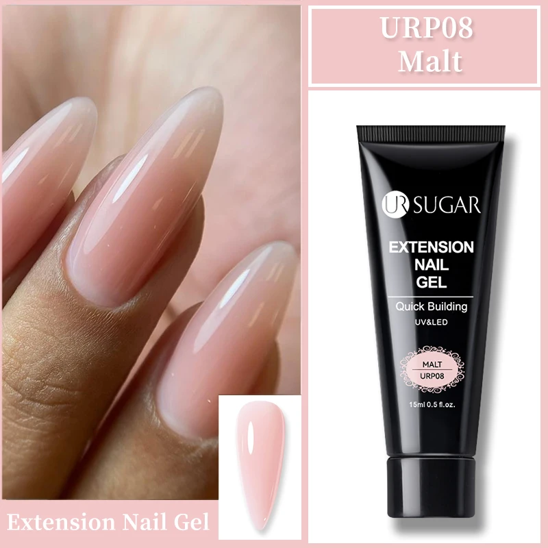 UR SUGAR 15ML Quick Extension Gel Nail Polish Nude Pink Clear UV Build Nail Strengthener Manicure Construction Hard Gel Varnish