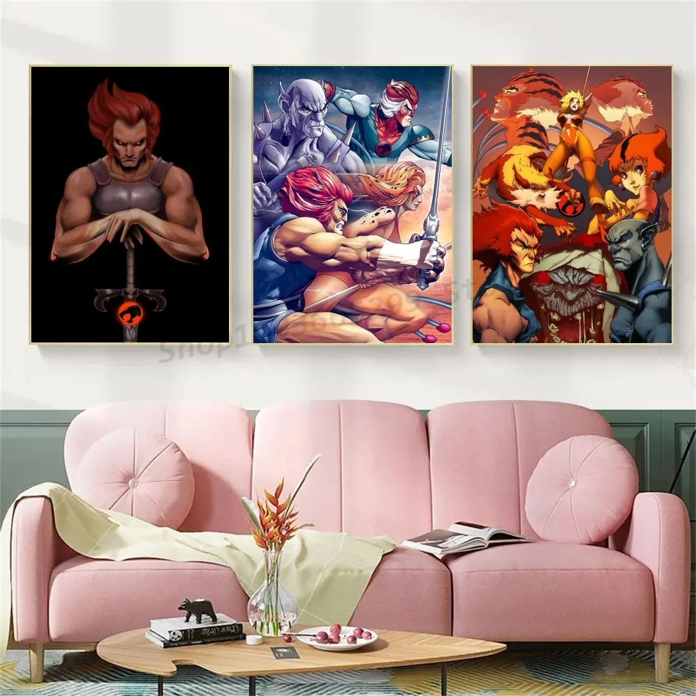 1pc ThunderCats Poster Self-adhesive Art Waterproof Paper Sticker Coffee House Bar Room Wall Decor