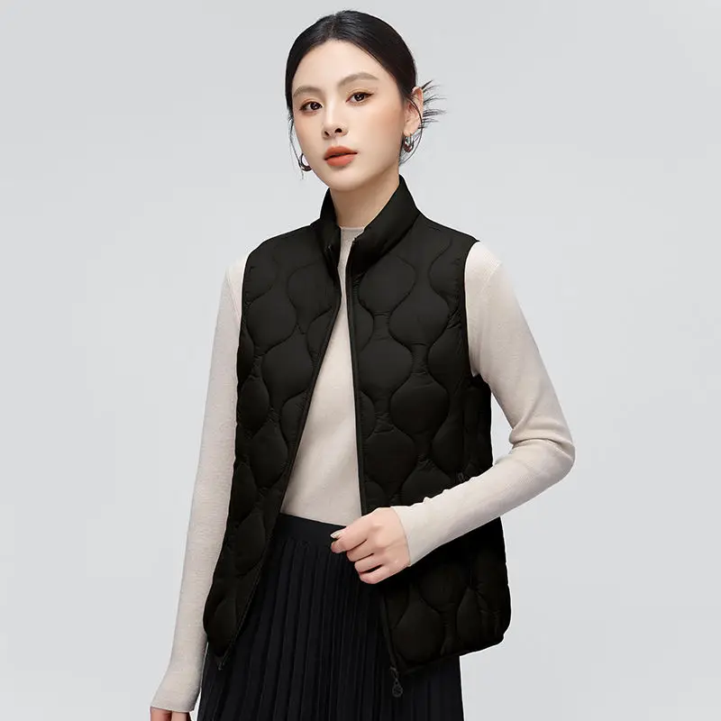 

Autumn Winter Vest Women Sleeveless Puffer Jacket Quilted Coat Warm Tank Tops Vintage Lightweight Tops Korean Fashion Waistcoat