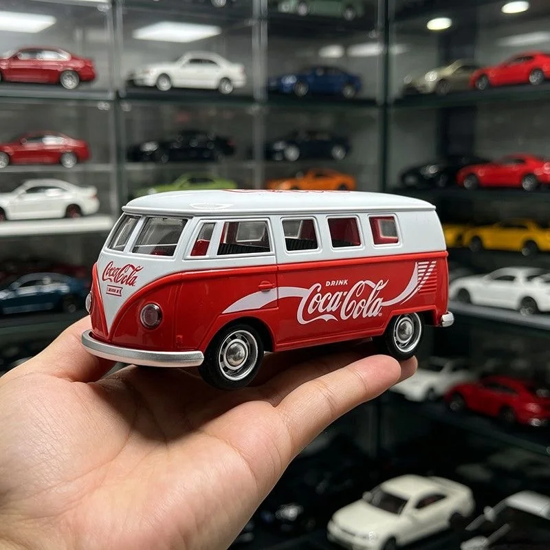 Classic Coca-Cola Edition Alloy Bus Model Realistic Children's Toy Car Retro Miniature Collectible Vehicle Simulated Transport