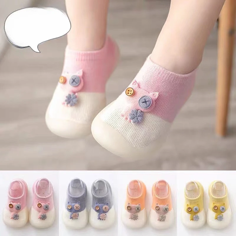 Baby Floor Shoes and Socks Non-slip Soft Sole Breathable Spring and Summer Fashion Cute Baby Indoor and Outdoor Walking Shoes