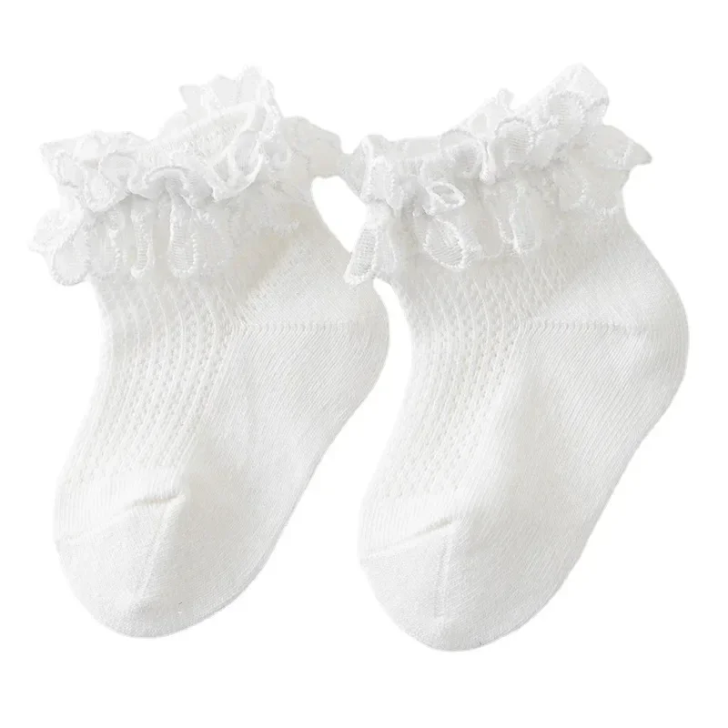 Newborn Baby Girl Socks Lace White Baptism Lovely Cotton Baby Socks 0-2 Year Old Newborn Baby Boys And Girls Socks