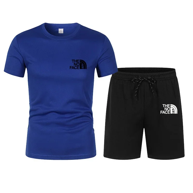 Summer Fashion Trend Casual Sports Two Piece Set Trendy Men's Short Sleeve T-shirt Shorts Set Breathable Quick Dry Active Wear