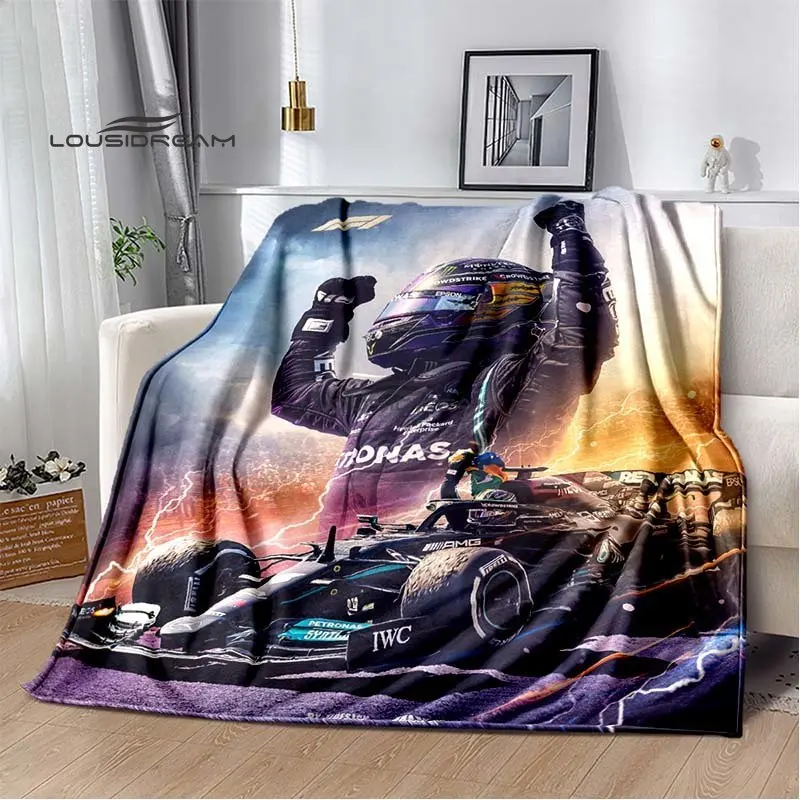 Lewis Hamilton Throws Blanket 3D Printing F1 Racing car Sofa Blanket  Adults and Children Bedroom Living Room Decoration Blanket