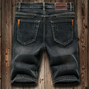 Yaz için şort, erkek kot pantolon, kot kot, streç mavi moda tasarım erkek kot ince düz kot-kısa erkek ana satış alanında 8, siyah kot pantolon, erkek №1