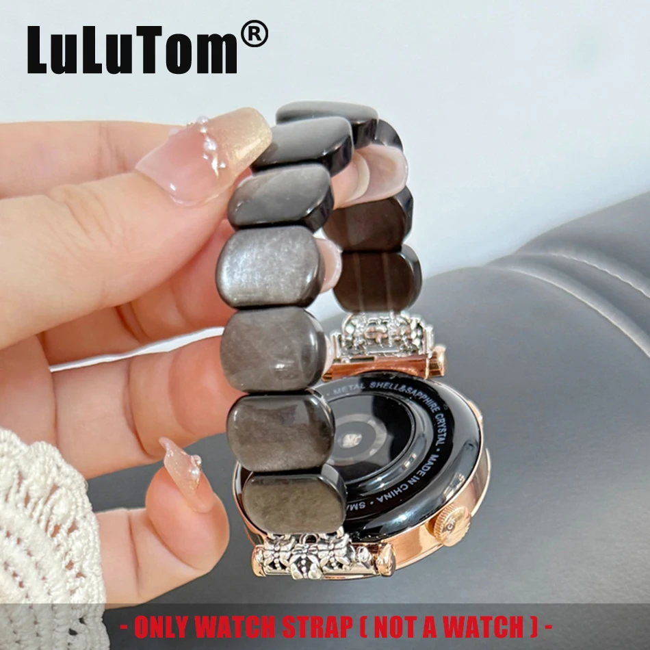 

Браслет с энергетическим камнем и кристаллами 18/20/22 мм для Samsung Galaxy Watch 7 6 5 4, ремешок для часов Huawei Watch GT5/4/3 Pro 41/46 мм, ремешок для часов