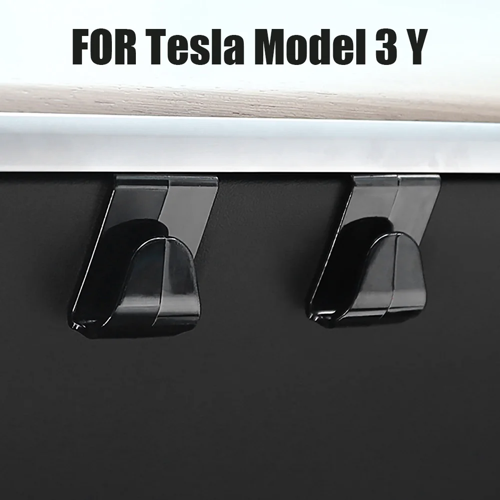 2pcs Car Glove Box Hook Strong Load-bearing Organizer Hanger Storage Hook Interior Modification Accessories for Tesla Model 3 Y