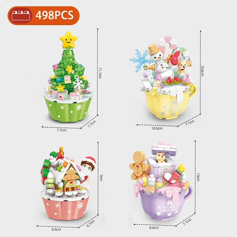 

MOC Creative Christmas Tree Cake Snowman Gingerbread House Gift Packs Model Building Blocks DIY Bricks Kids Girls XMAS Gifts Toy