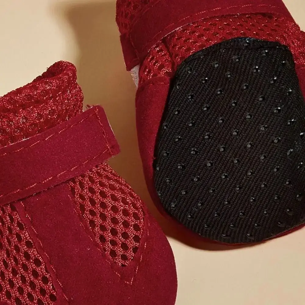 4pcs/set Mesh Dog Shoes Soft-soled Breathable Pet Sandals Lightweight Easy To Clean Poodle Dog Shoes for Small Dogs Puppies