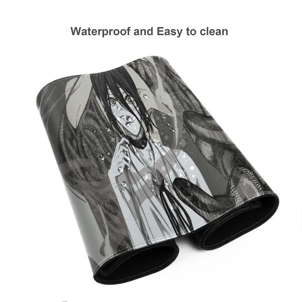 Mouse Pad Laptop Kawaii Anime Girl Reze Keyboard Pad PC Black And White Flower Desktop Mouse Mat C-chainsaw Man Gaming Mousepad 6