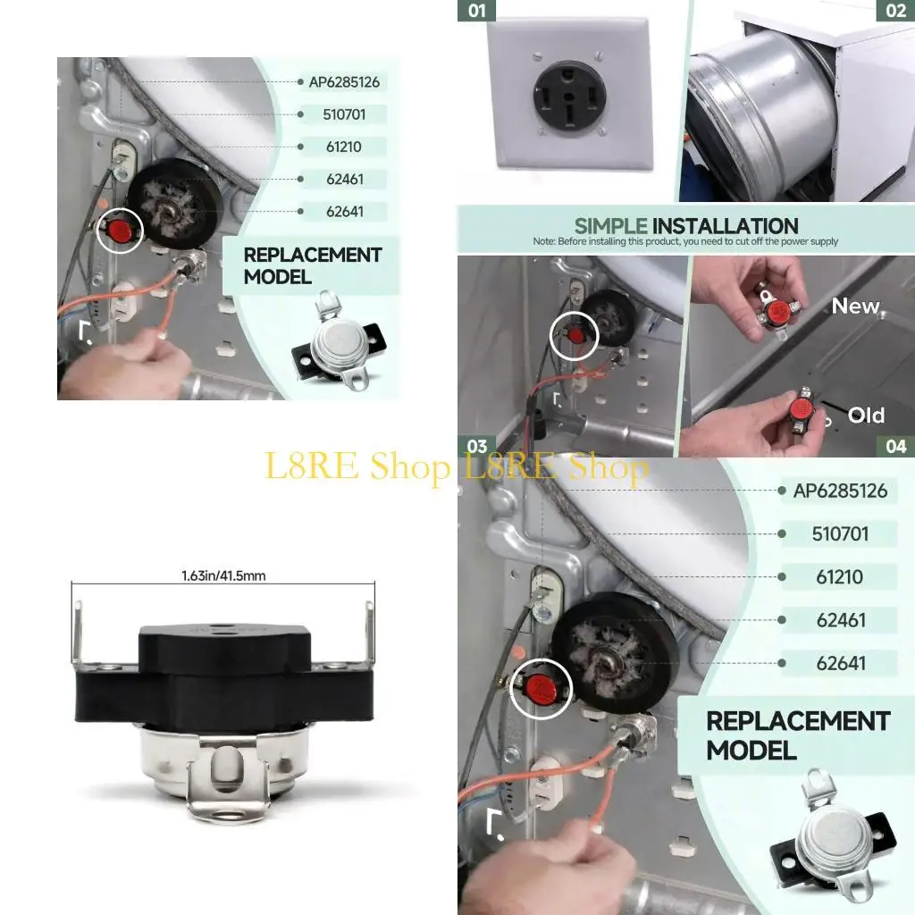 L8RE Dryer Temperature Regulator D510701 High Limit Thermostat 225F Rating