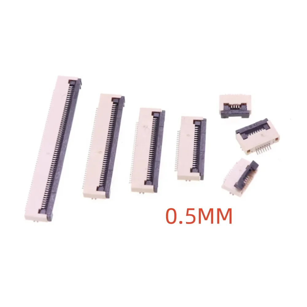 10pcs 0.5mm/1.0mm Pitch Under Clamshell Socket FPC FFC Flat Cable Connector 4P 5P 6P 8P 10P 12P 14P 16P 20P 22P 24P 30P 34P