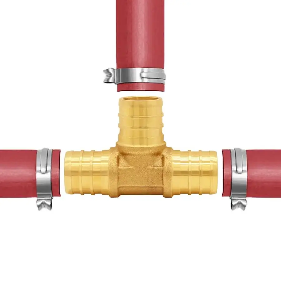 LF Latão 3 4 Polegada PEX Acoplamento Barb Crimp Tubo Kit de Encaixe 10 PCS Reto 10 PCS Cotovelo 10 PCS Tee