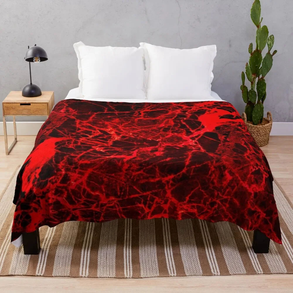 

Liquid Marble Black And Red Throw Blanket Decorative Soft Throw Blanket for Couch Sofa