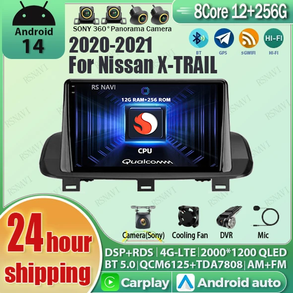 

Android 14 Carplay Auto 2K Screen Car Radio Multimedia Player For Nissan X-Trail T33 2021 Rogue 3 III Autoradio Stereo Head Unit