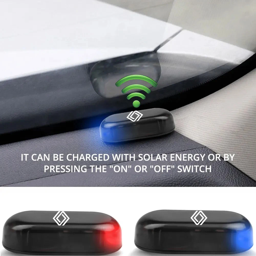 1pcs Car Led Security Light Solar Powered Caution Lamp Anti-Theft Lamp For Renault Kangoo 2 Koleos 1 Modus Kadjar Captur Megane