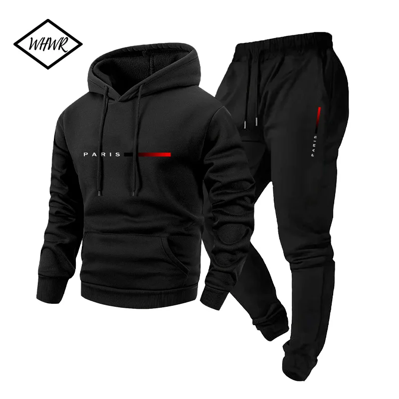 

Зимняя толстовка высокого качества, мужской спортивный костюм с капюшоном, мужские повседневные теплые спортивные штаны, Лидер продаж, толстовка с принтом, спортивная мужская одежда