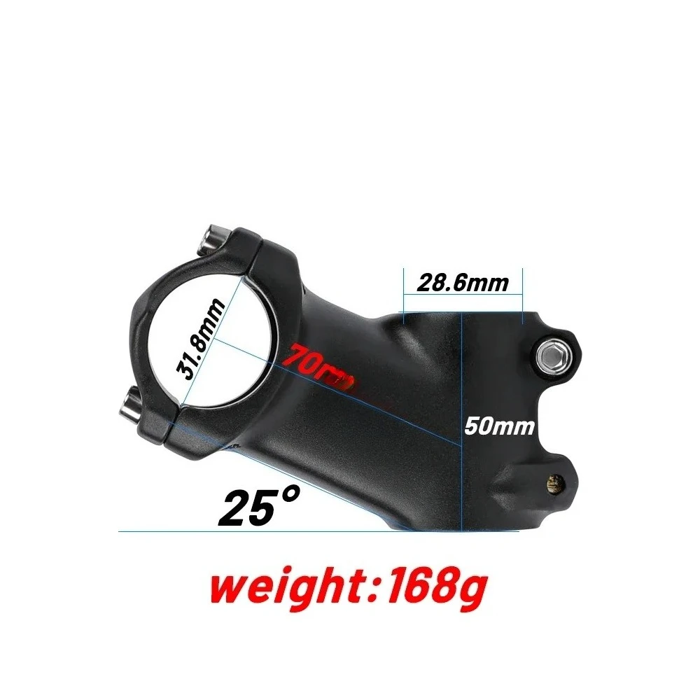25° Ultralight Stem 31.8mm 70-110mm MTB Road Aluminum Bike Stem