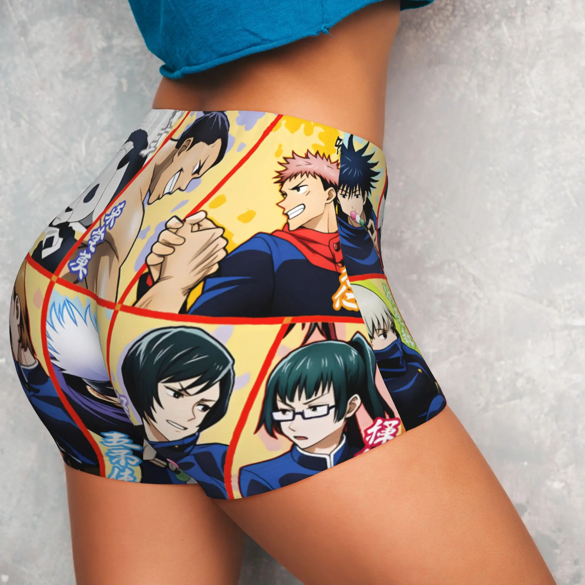 Jujutsu Kaisen Toge Inumaki Biker Running Gym Shorts for Women Megumi Fushiguro Athletic Workout Yoga Shorts