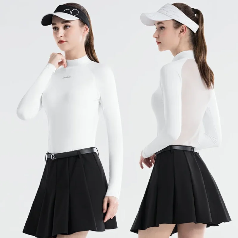 PGM Women Golf T-shirt Ice Silk Sunscreen Base Shirts Summer Sports Top YF677