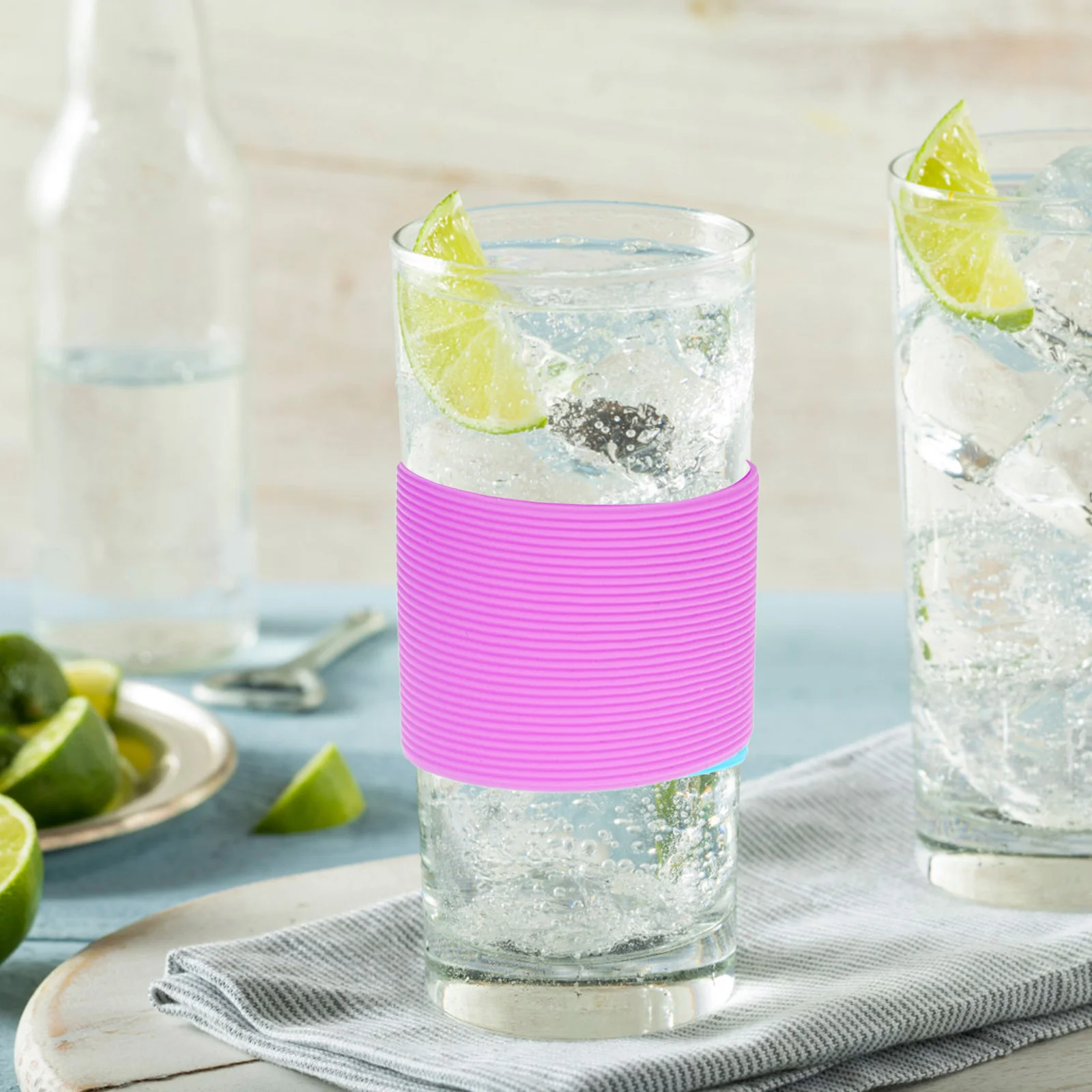 

5Pcs Silicone Bottle Cover Sleeve Heat-Insulated Glass Cup Anti-Scald Bands Multipurpose Durable Safe