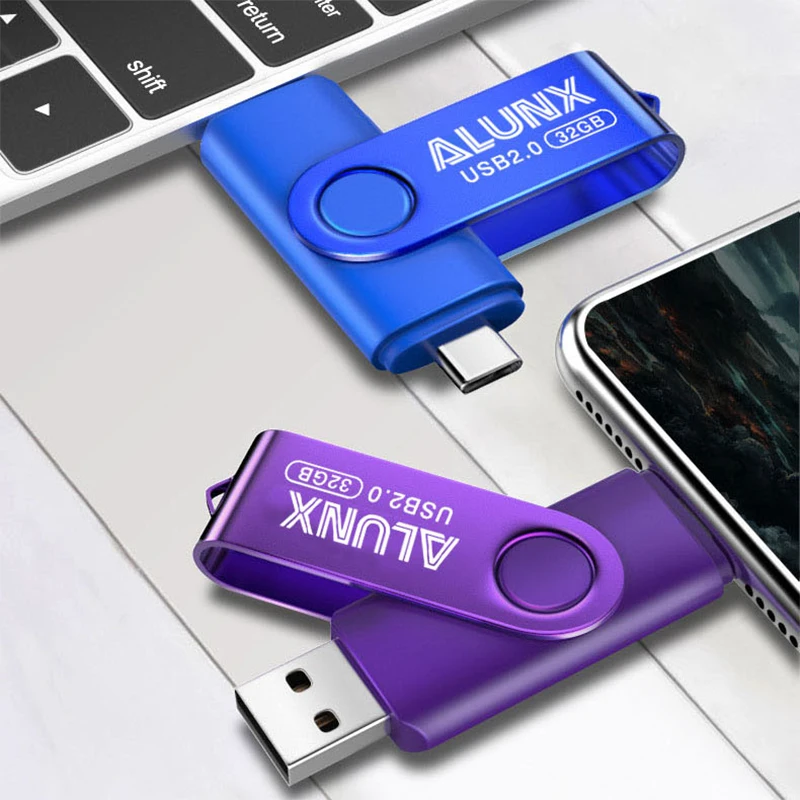 محرك فلاش معدني من TYPE-C Udisk متعدد السعة 4 جيجابايت/8 جيجابايت/16 جيجابايت/32 جيجابايت/64 جيجابايت معدن متين متوافق مع الهاتف/الكمبيوتر اللوحي المحمول Hig