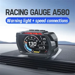 A580 OBD2 Car Head Up Display HUD Smart Car Water & Oil temp Turbo RPM Gauge Digital Speed Voltage Auto Meter