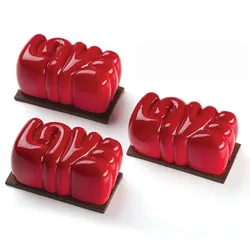 LOVE 3D Letter Love Mousse Cake Mold Silicone Molds for Baking Desserts Pastry 3D Cake Form Kitchen Bakeware Tools